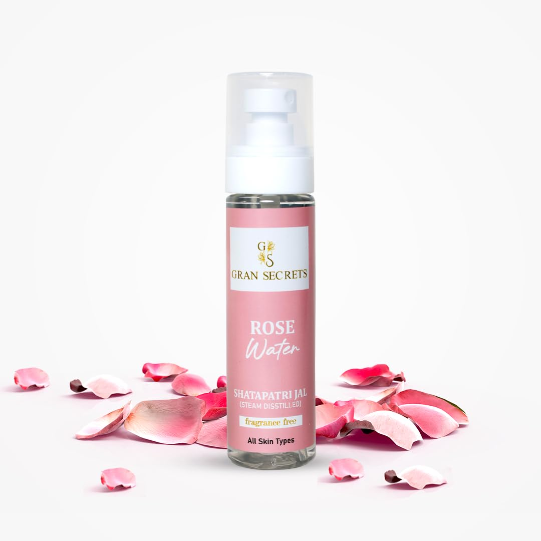 Gran Secrets Rose Water Face Mist For Hydrated Skin | Shatapatri Jal For Glowing Skin | Steam Distilled | Toner | Tighten Open P