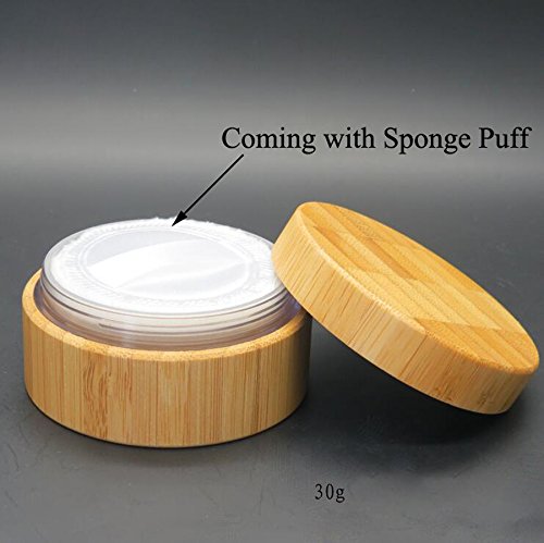 30G(30Ml)/1Oz Empty Bamboo Appearance Loose Powder Cosmetic Jars Makeup Storage Case Box Holder Container With Plastic Sifter An