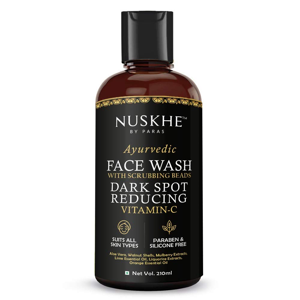 Nuskhe By Paras Dark Spot Reducing Vitamin C Face Wash210Ml | Scrubbing Beads | Removes Impurities| Skin Smoothening | No Parab