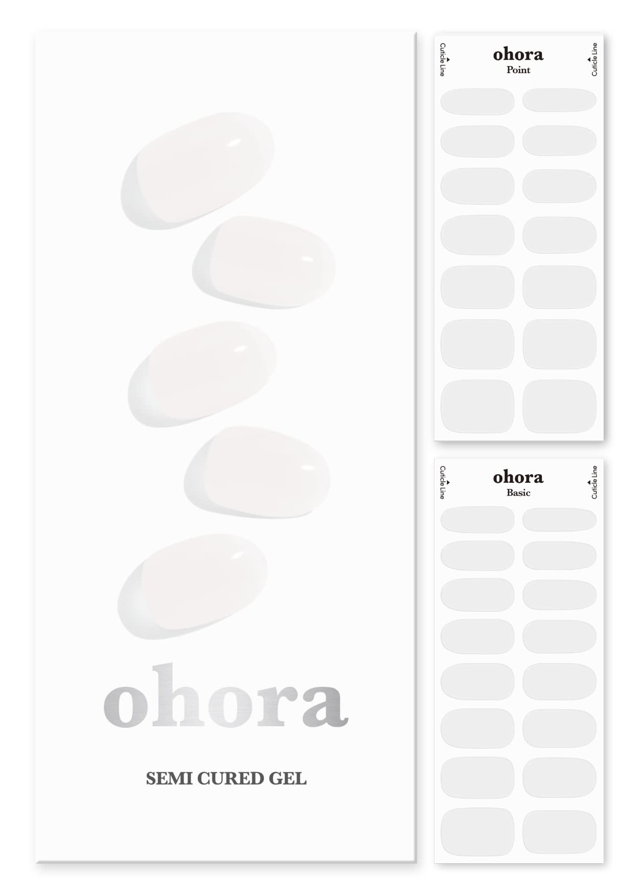 ohora Semi Cured Gel Nail Strips (N Bare Crystal) - Works with Any Nail Lamps, Salon-Quality, Long Lasting, Easy to Apply & Remo