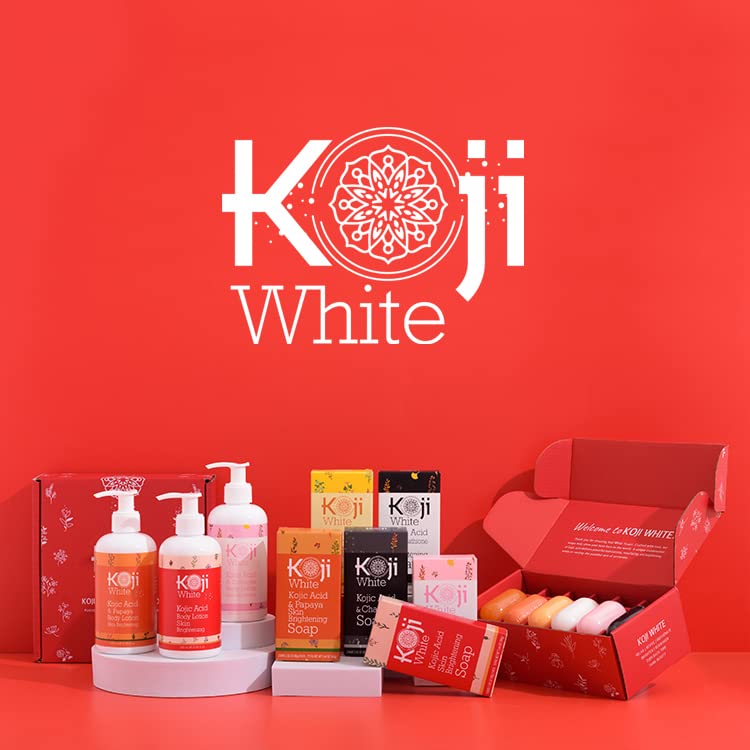 Koji White Kojic Acid & Collagen Skin Brightening Soap For Face Dark Spot & Natural Glowing Skin - Daily Moisturizer, Acne Scars