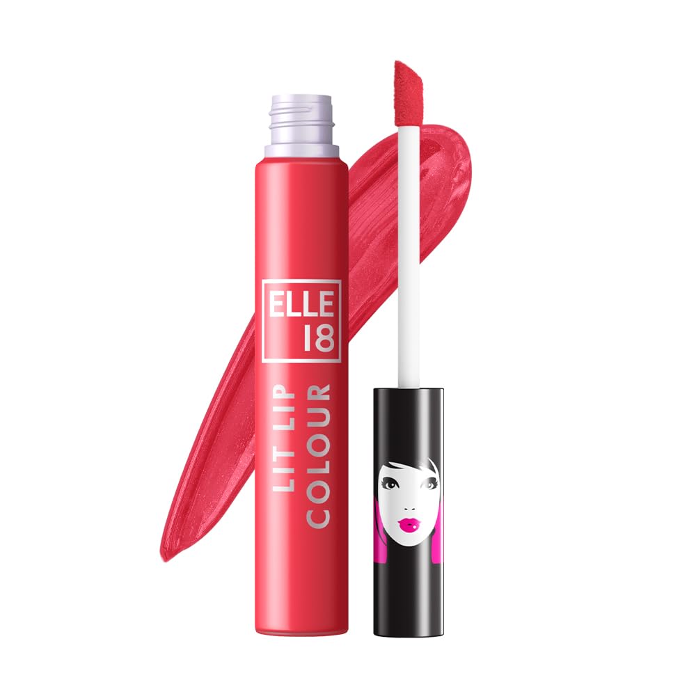 Elle 18 Lit Lip, Matte Finish, Pink Ballet, 16 Hrs Long Lasting Liquid Lipstick, Smudge And Transfer Proof Lipstick, One-Stroke 