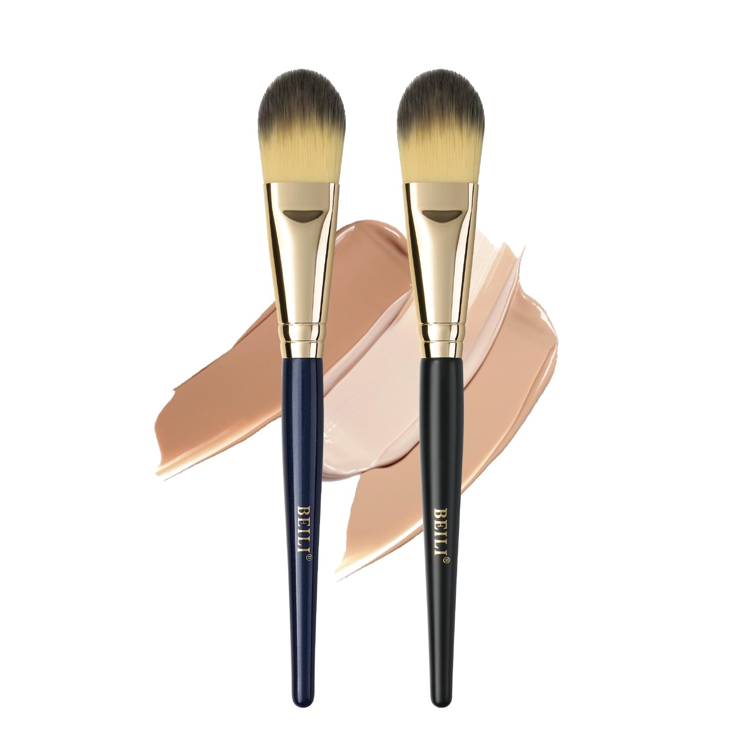 BEILI Foundation Brush Set for Liquid Mask Concealer Makeup Flat Foundation Makeup Brushes for Liquid Cream Foundation Powder Bu