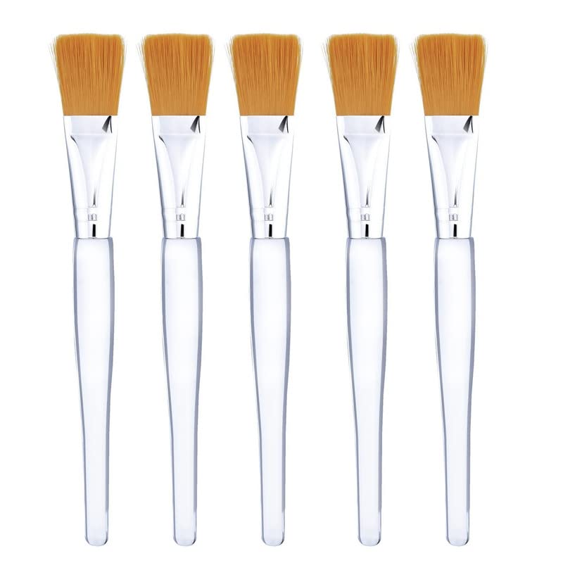 Shidara Facial Mask Brush Makeup Brushes Cosmetic Tools With Clear Plastic Handle | Multi | 5 Pieces