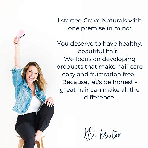 Crave Naturals Glide Thru Detangling Brush for Adults & Kids Hair - Detangler Brush for Natural, Curly, Straight, Wet or Dry Hai