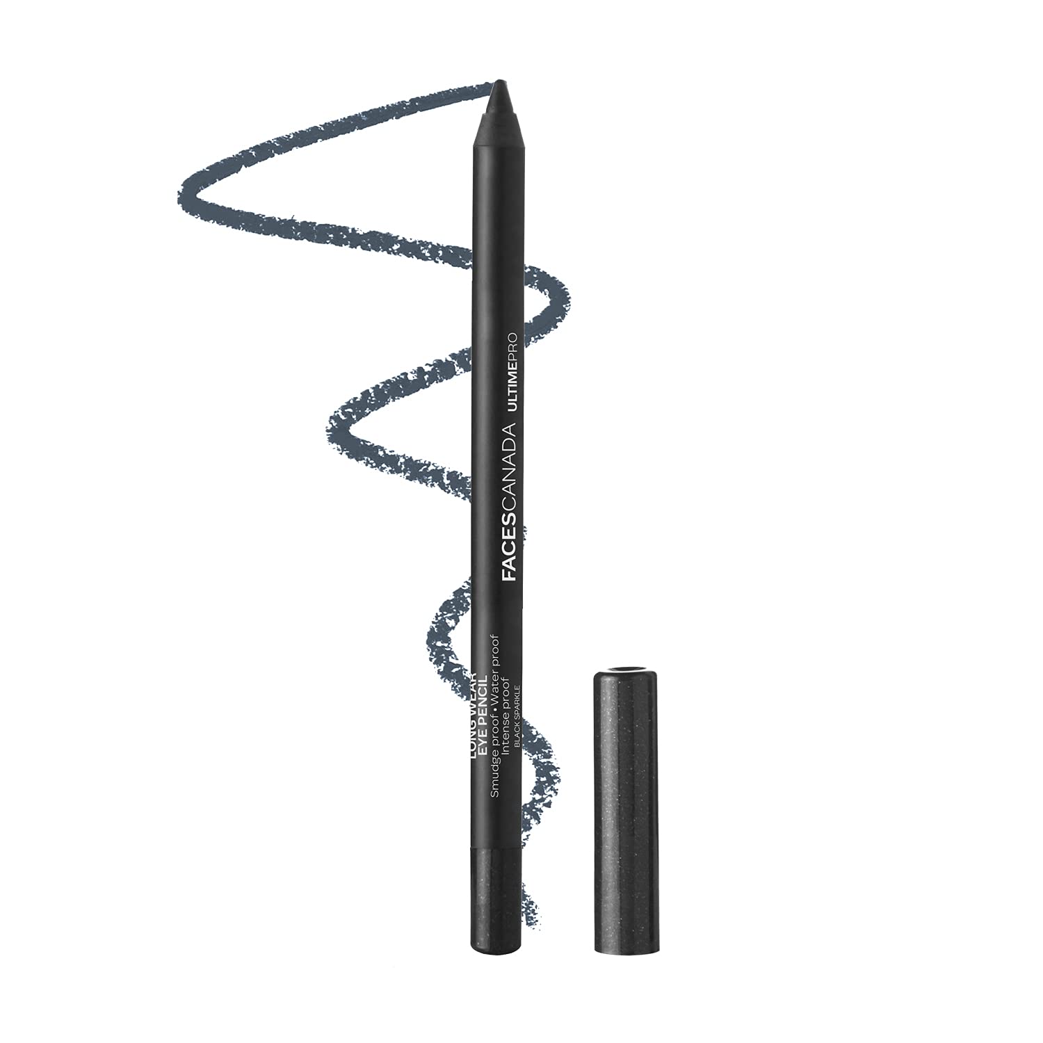Facescanada Ultime Pro Eyeliner Pencil - Black Sparkle | 8 Hour Long Lasting | Smooth One Stroke Application | Soft Blendable Fo