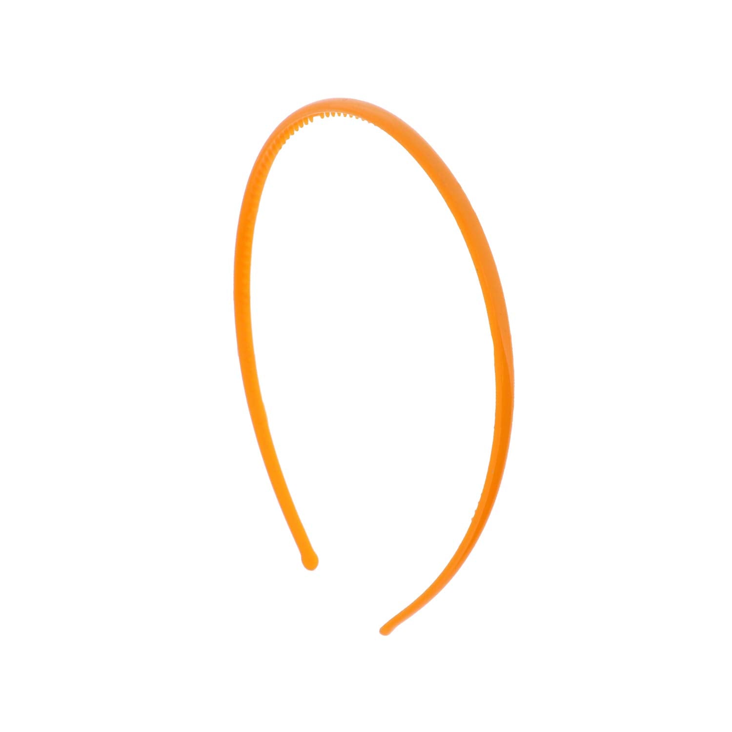 Thin Plastic Headband - Set of 8-Neon Orange