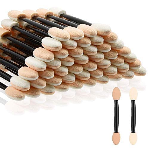 Red Square Eyeshadow Applicators, Disposable Double Sided Oval Eyeshadow Brush Sponge Applicator Eye Makeup Applicators (Pack Of