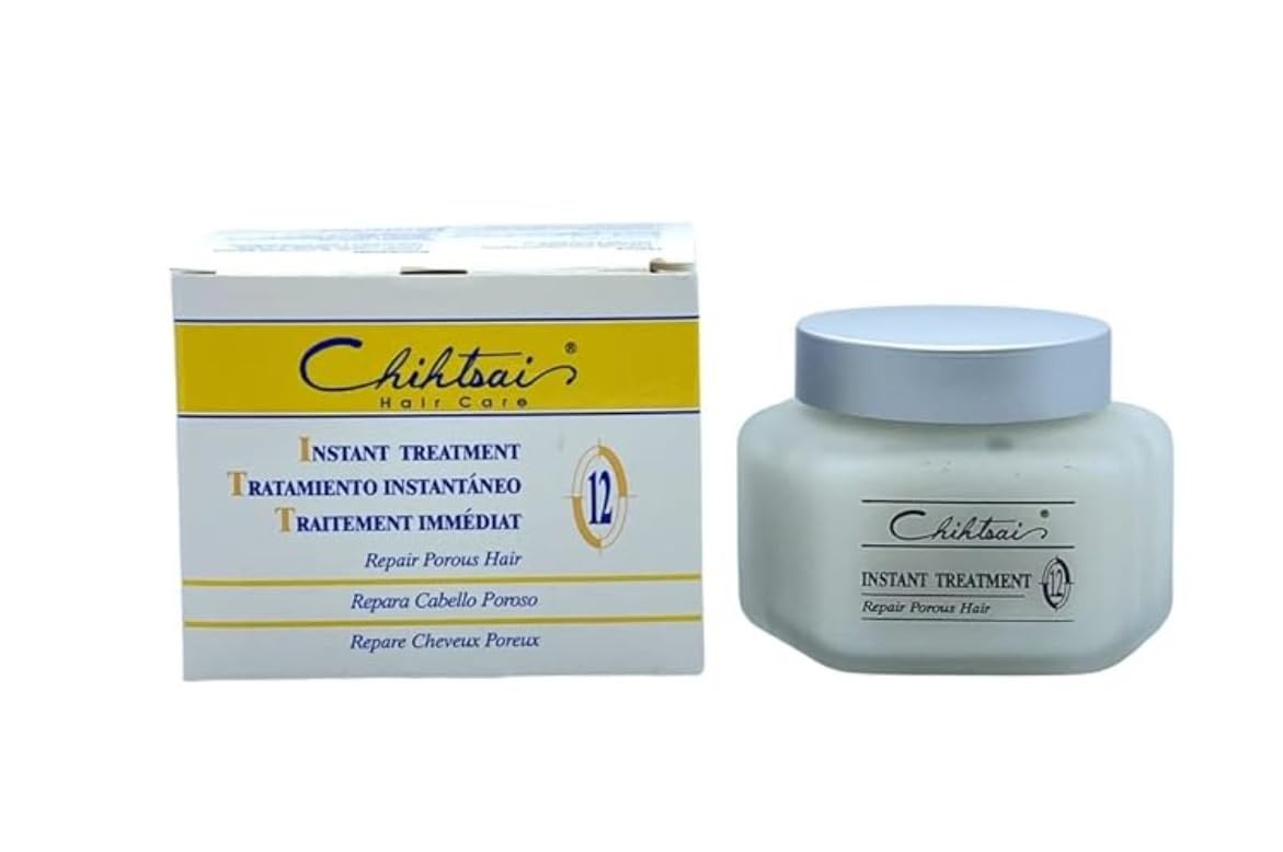 Chihtsai No. 12 INSTANT Treatment, Repair Porous Hair Conditioner (with Sleek Steel Pin Tail Comb) Silk Protein and Vitamin E, N