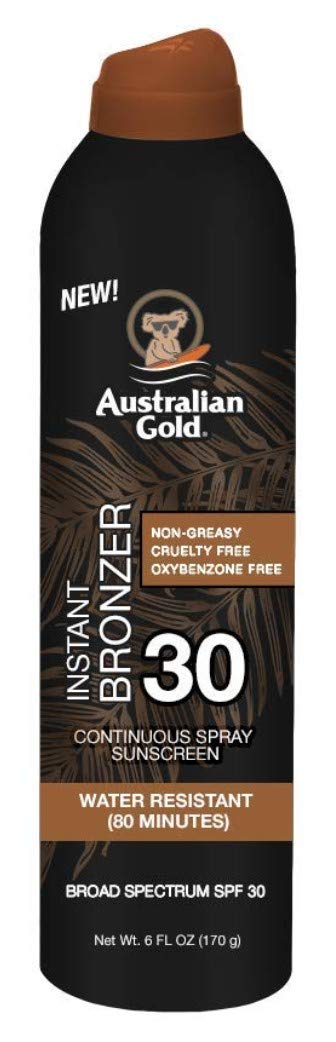 Australian Gold Continuous SPF#30 Spray 6 Ounce with Bronzer (Pack of 2)