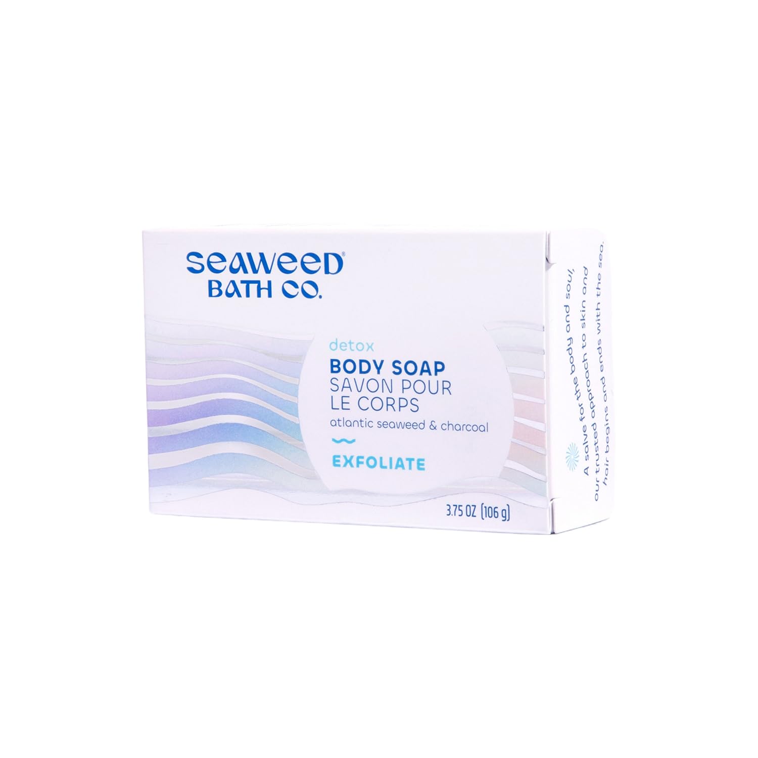Seaweed Bath Co. Exfoliate Detox Body Soap, 3.75 Ounce, Sustainably Harvested Seaweed, Charcoal (Packaging May Vary)