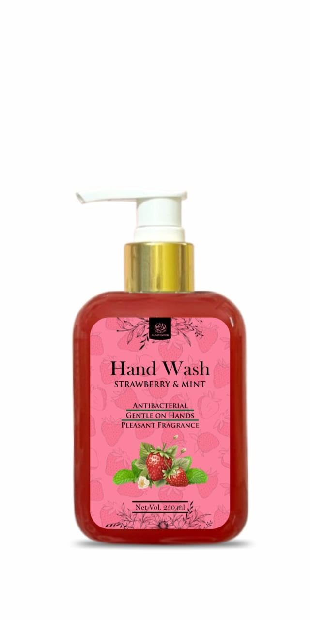 Al Masnoon Strawberry & Mint Hand Wash ? 250Ml Pack For Gentle Cleansing, Hydration, And LongLasting Freshness
