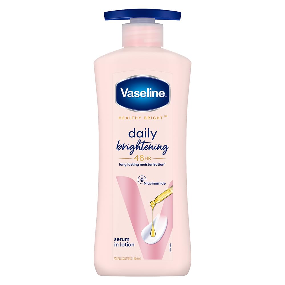 Vaseline Healthy Bright, Daily Brightening Daily Moisturizer, 400 ml, for Glowing Skin, with Vitamin B3, Visibly Radiant Skin in
