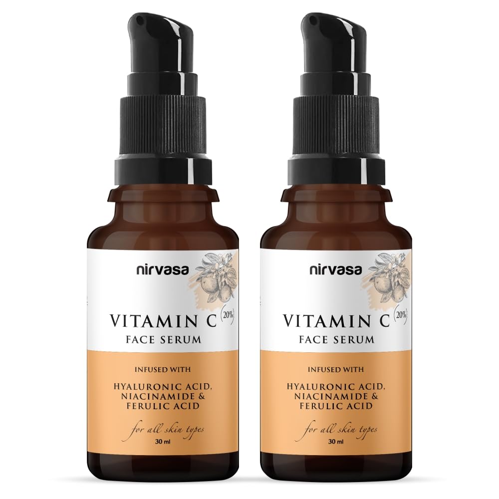 Nirvasa 20% Vitamin C Serum For Glowing Skin | Pigmentation, Dark Spot & Brightening Treatment | With Hyaluronic Acid & Niacinam