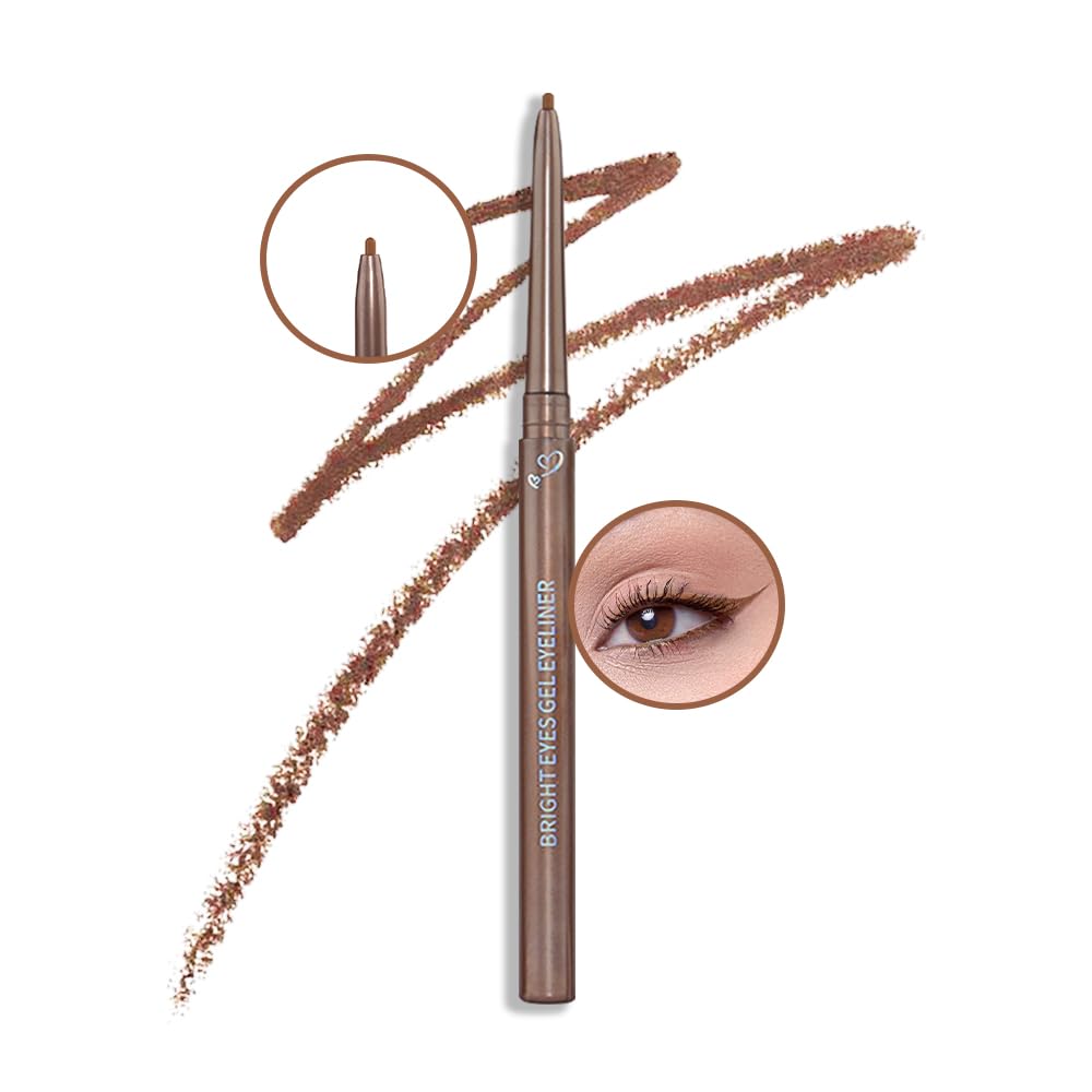 Kaely 1.5Mm Skinny Gel Eyeliner Pencil,Light Brown Cat Eye Liner Makeup Pen,Cream Smooth Eyeliner Crayon,Delineador De Ojos Cont