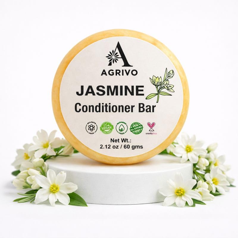 AGRIVO Jasmine Conditioner Bar (2.12oZ)  Strengthen & Volumize All Hair Types AntiDandruff Conditioner Bar for Women Men Natur