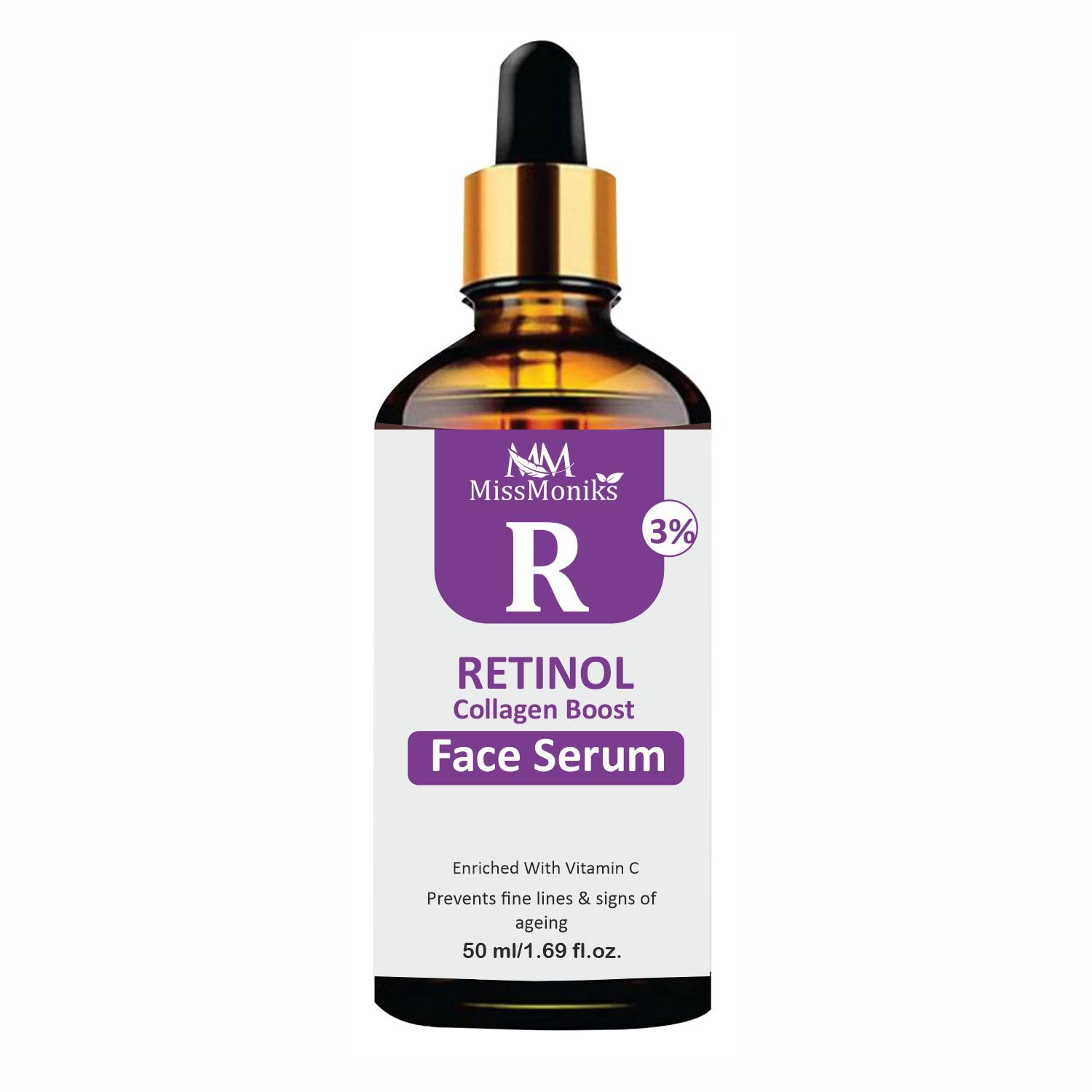 Missmoniks 3% Retinol Collagen Boost Face SerumOil Free  Skin Plumping, Boost Collagen, Anti Acne, Anti Aging, Restoration  N