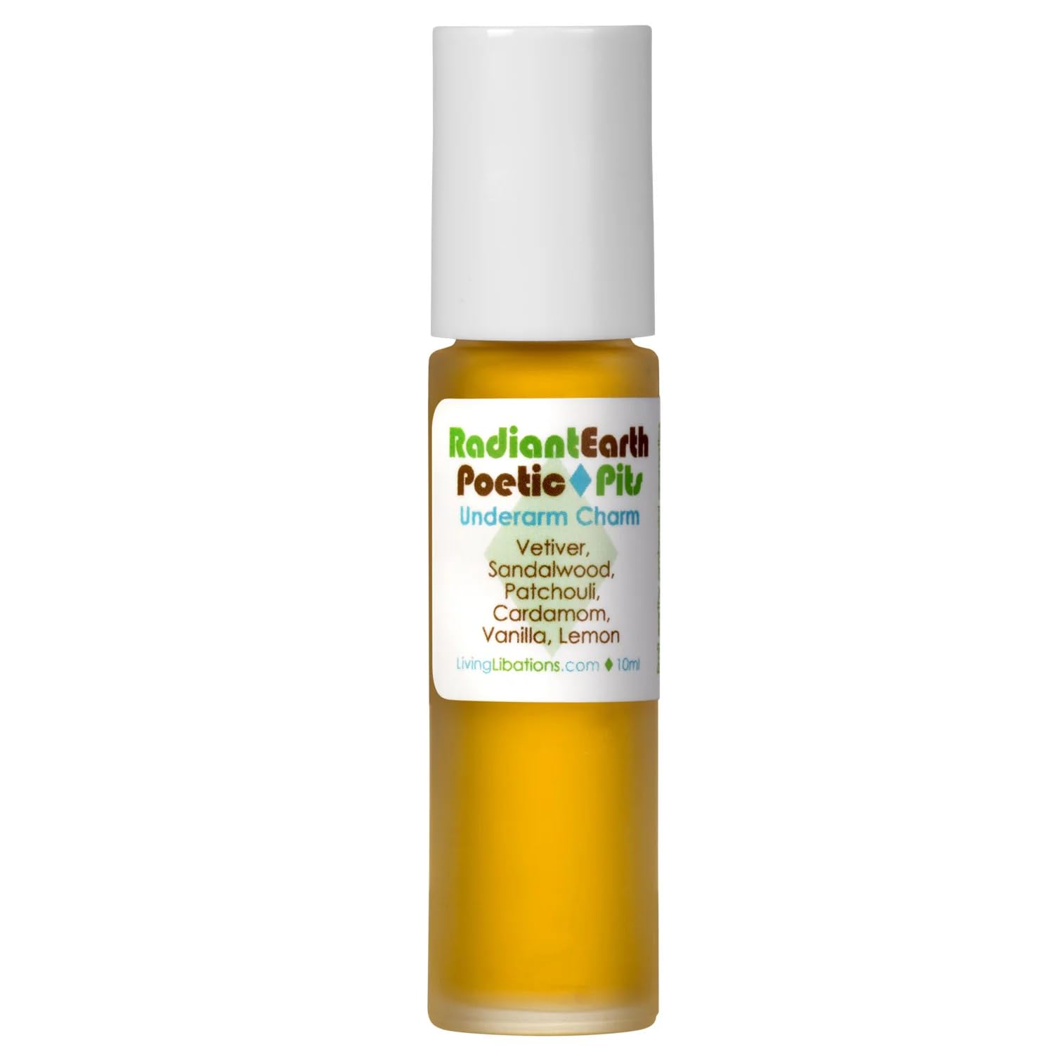Living Libations - Organic Poetic Pits Roll-On Deodorant | Natural, Wildcrafted, Vegan Clean Beauty (Radiant Earth, .33 Fl Oz |