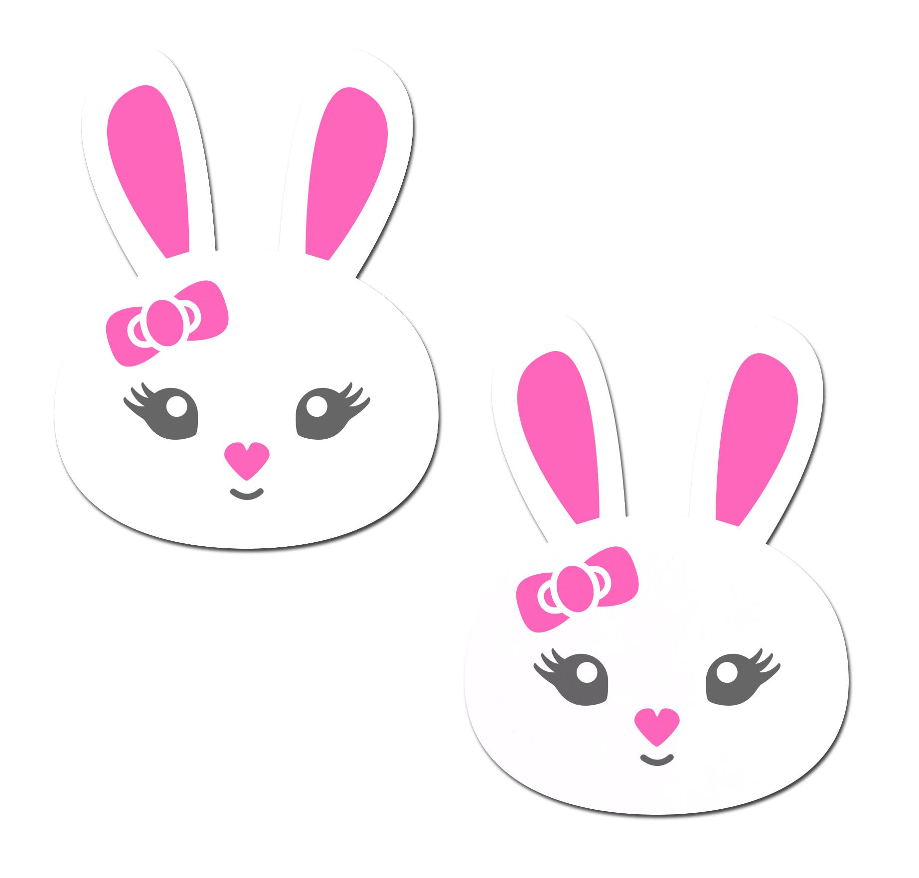 Pastease Cute White Bunny with Pink Heart Nose, Ears, Bow Nipple Pasties, O/s