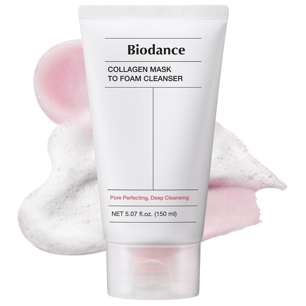 BIODANCE Collagen Mask To Foam Cleanser, Face Wash for Women, 2-in-1 Pore Mask and Hydrating Foaming Facial Cleanser for Sensiti