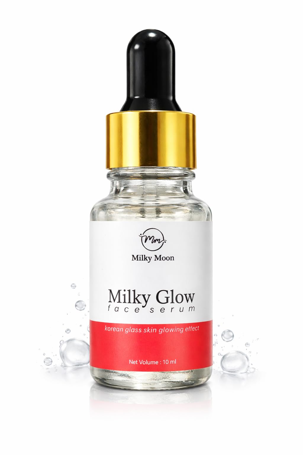 Milky Moon Milky Glow Face Serum, Korean Glass Skin Glowing Effect, Brightens Skin, Deep Hydration, 10 Ml