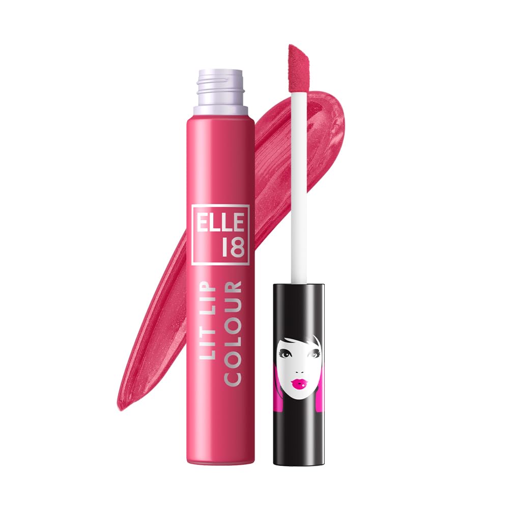 Elle 18 Lit Lip, Matte Finish, Warm Fusicia, 16 Hrs Long Lasting Liquid Lipstick, Smudge And Transfer Proof Lipstick, One-Stroke