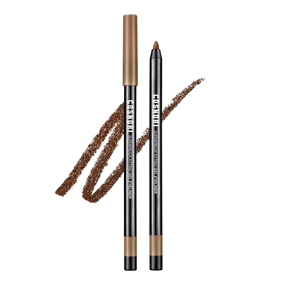 Cosnori Super Proof Fitting Gel Eyeliner 05 Glam Bronze - Smudge-Proof, Ultra Creamy Eyeliner Pencil With Sharpener, Soft Drawin