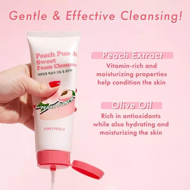 Tonymoly Peach Punch Sweet Foam Cleanser, 2 Count