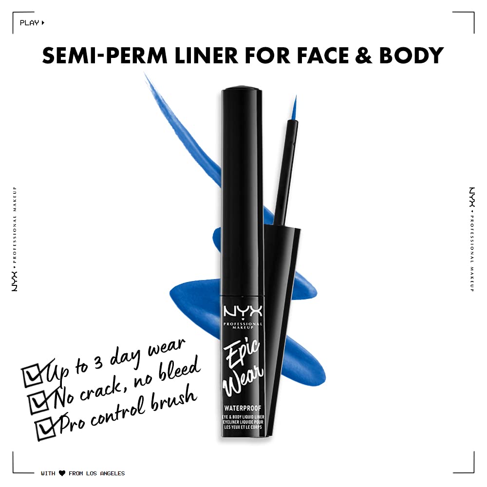 Nyx Professional Makeup Epic Wear Liquid Liner, Long-Lasting Waterproof Eyeliner - Sapphire