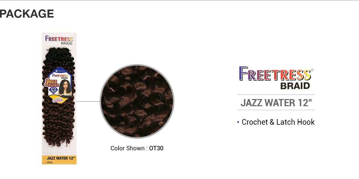 Freetress Jazz Water 12'' Crochet Synthetic Braiding Hair (4)