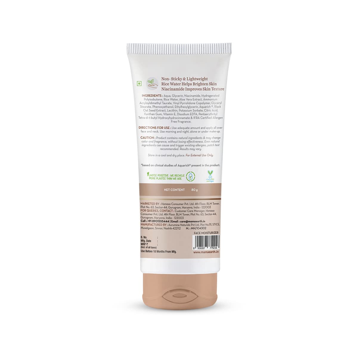 Mamaearth Rice Water Oil Free Face Moisturizer | 24-Hour Hydration With Niacinamide | Controls Excess Oil & Minimizes Open Pores
