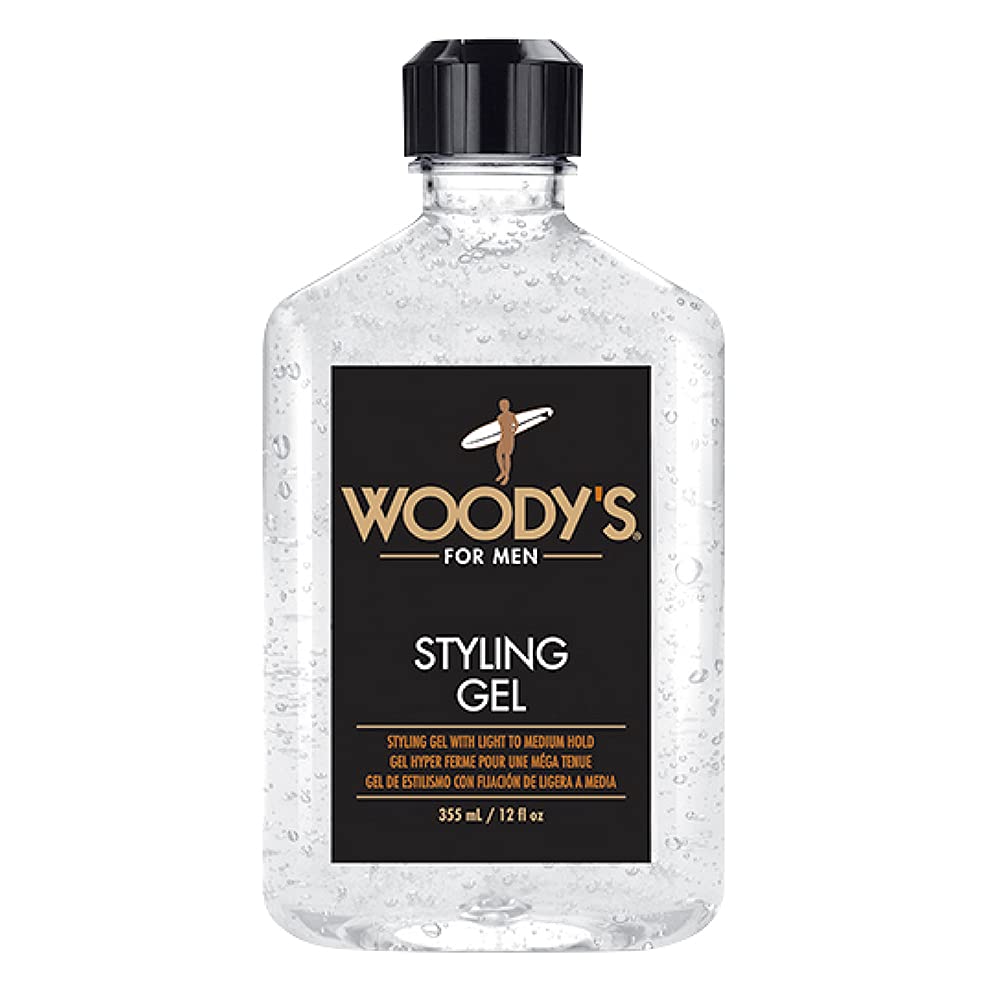 Woody'S Styling Gel For Men, Light To Medium Hold, Provides Volume And Lift Without Crunch, Safe For All Hair Types, 12 Oz - 1 P