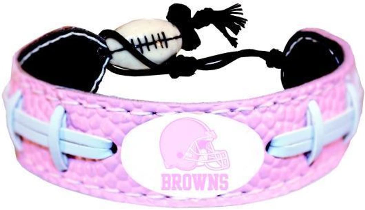 NFL Cleveland Browns Pink Football Bracelet