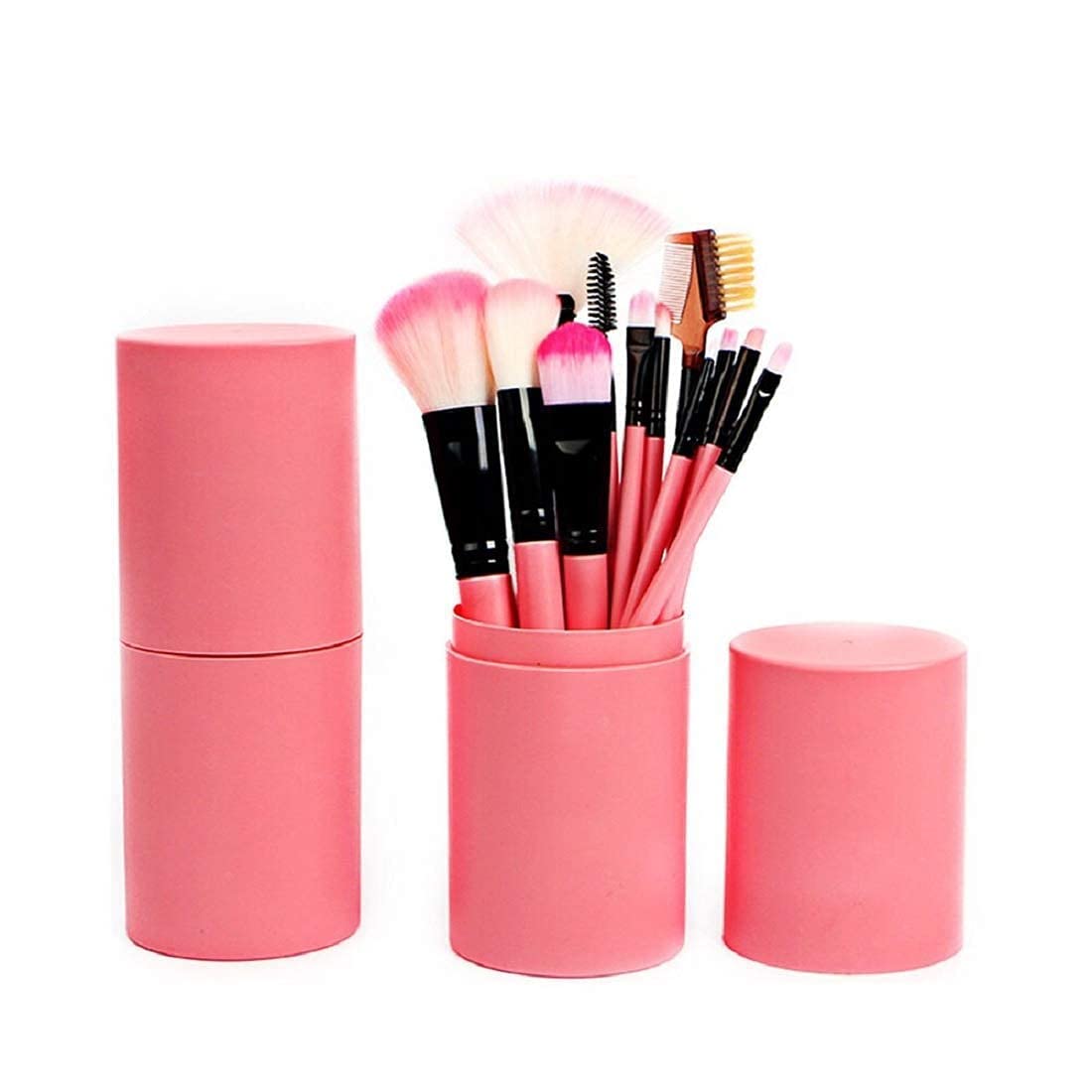 Sunisa Pink Soft Synthetic Bristles Makeup Brushes Set Of 12 With Storage Box  (Pack Of 13)