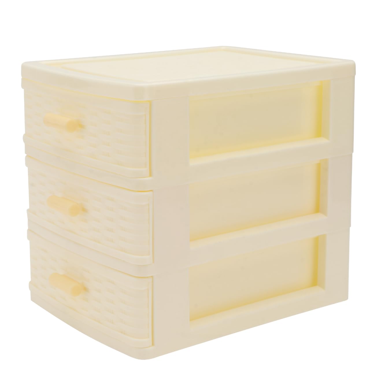 Beavorty Desktop Storage Box 3Drawer Cosmetics Box for Lipstick Nail Polish Swabs Jewelry Organizer Drawers for Vanity Office D