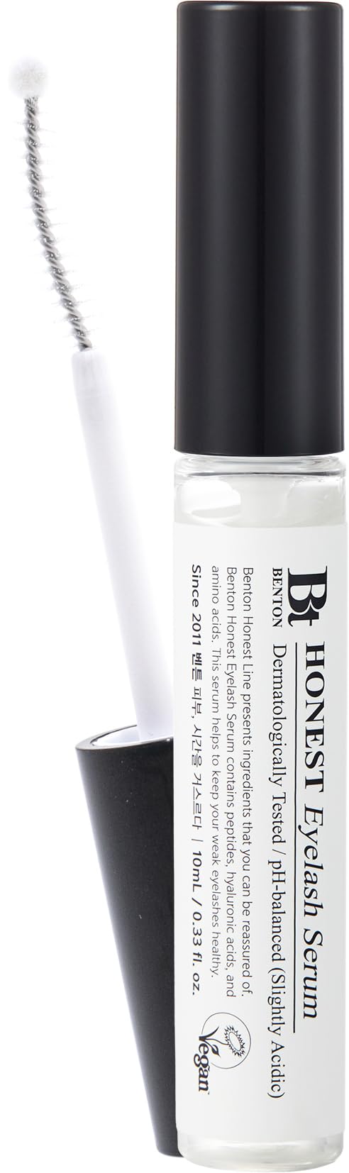 Benton Honest Eyelash Serum - Korean Skin Care Lash Serum With Hyaluronic Acid & Peptides | Eyelash Growth & Eyebrow Growth Seru