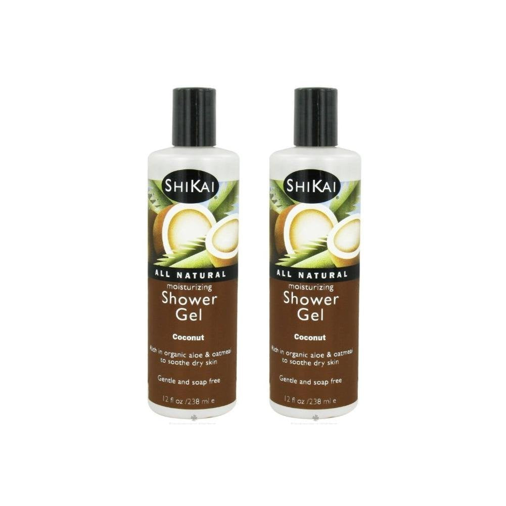 Shikai Daily Moisturizing Shower Gel (Coconut, 12Oz, Pack Of 2) | Gentle Formula | Aloe Vera & Oatmeal For Soft, Healthy Skin |