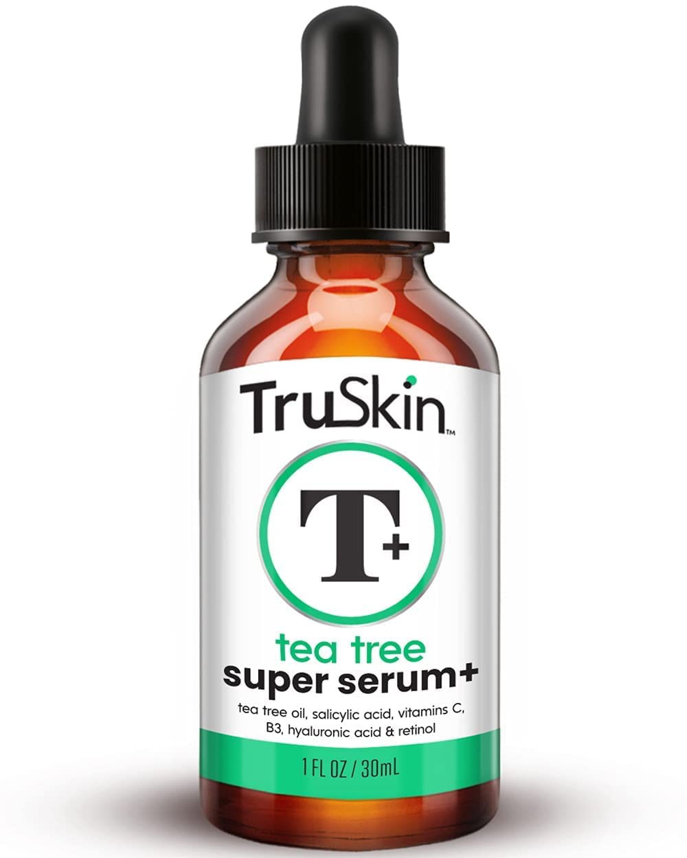 TruSkin Tea Tree Oil for Face - Acne Serum - Unclog Pores, Soothe Breakouts - Blemish Spot Treatment for Smooth, Glowing Skin - 