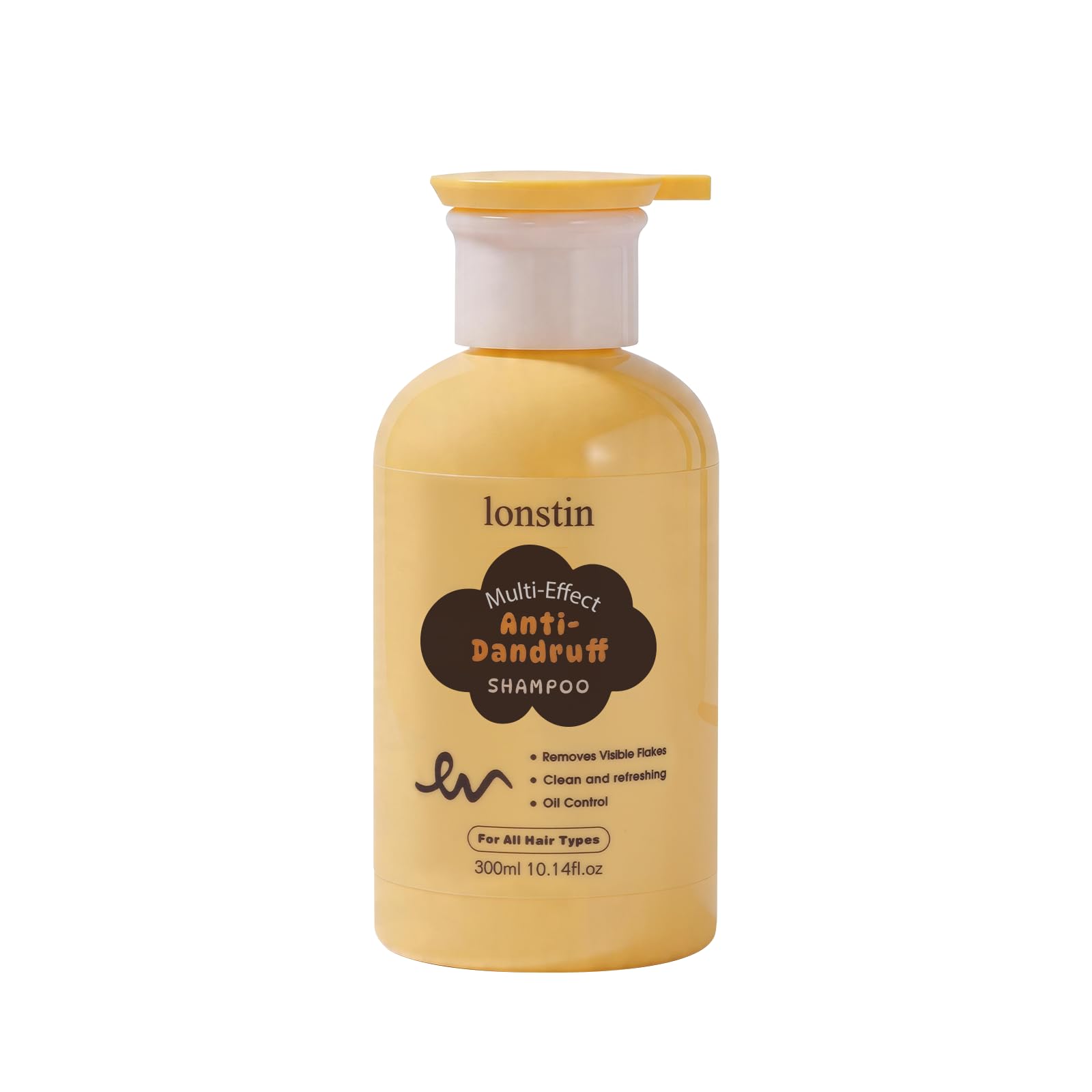 lonstin Mens AntiDandruff Shampoo 300ml  MultiEffect Dandruff Care, Oil Control, Refreshing Scalp, Gentle Formula with Smooth