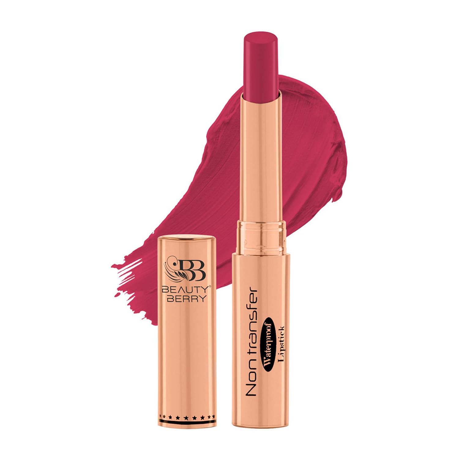 Beauty Berry Non Transfer Waterproof Lipstick, Long Lasting Smudge Proof Highly Pigmented Shades, (Pack Of 1) (Pink Berry 13)