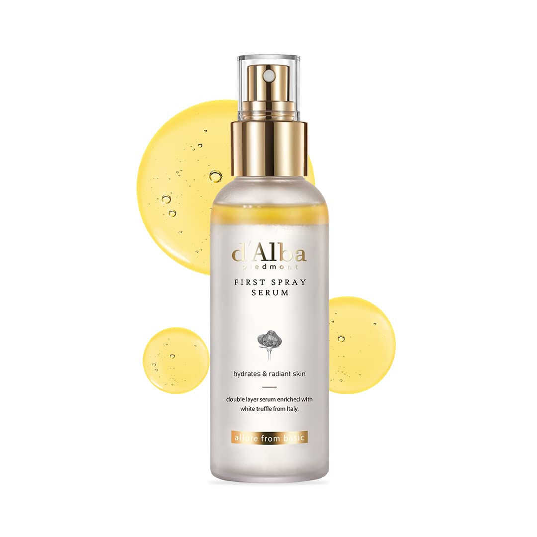D'Alba Italian White Truffle First Spray Serum, Vegan Skincare, Hydrating Facial Mist With White Truffles, Glow Serum For Radian