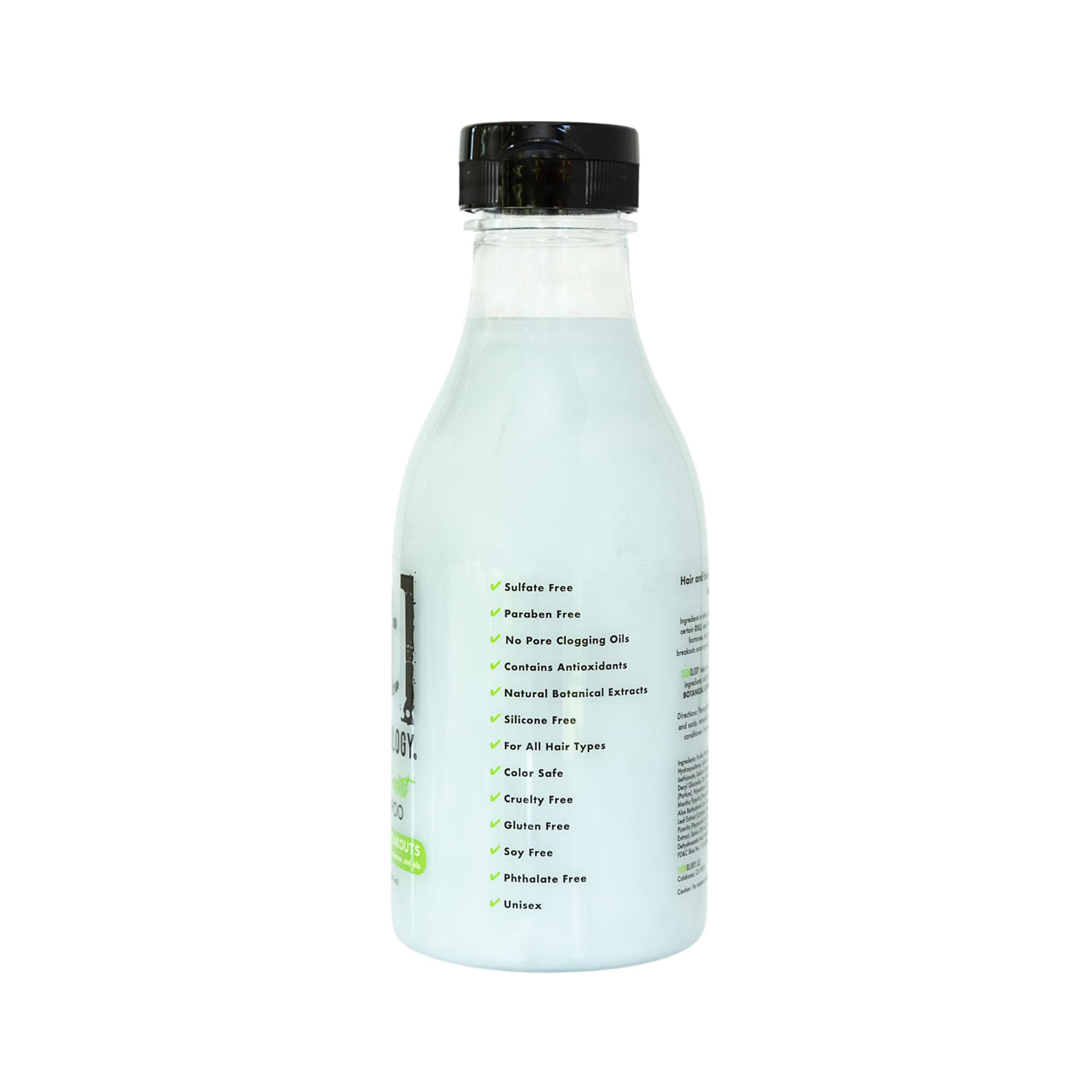 Teenology Shampoo for Teens - Avoid Forehead and Body Acne - No Sulfates or Parabens, Noncomedogenic, Natural Botanical Extracts