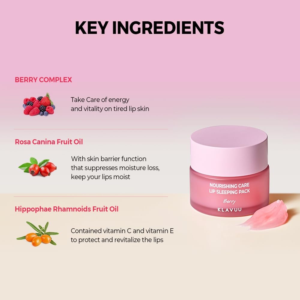 Klavuu Nourishing Care Lip Sleeping Pack (Vanila & Coconut & Berry)