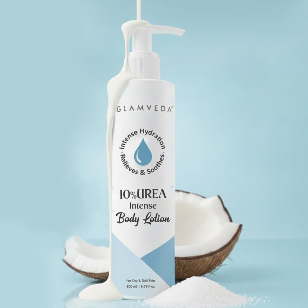 Glamveda 10% Urea Body Lotion For Very Dry & Rough Skin | Intense Moisturizer For LongLasting Hydration | NonGreasy & Lightwei