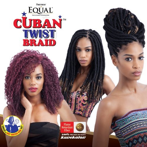 Freetress Equal Synthetic Hair Braids Double Strand Style Cuban Twist Braid 16'' (6-Pack, 99J)