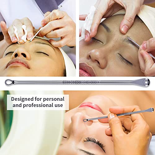 DUcare Backhead Remover 4pcs Professional Spot Pimple Popper Tool Kit Comedone Extractor Tweezers for Remove Zit Acne with Case