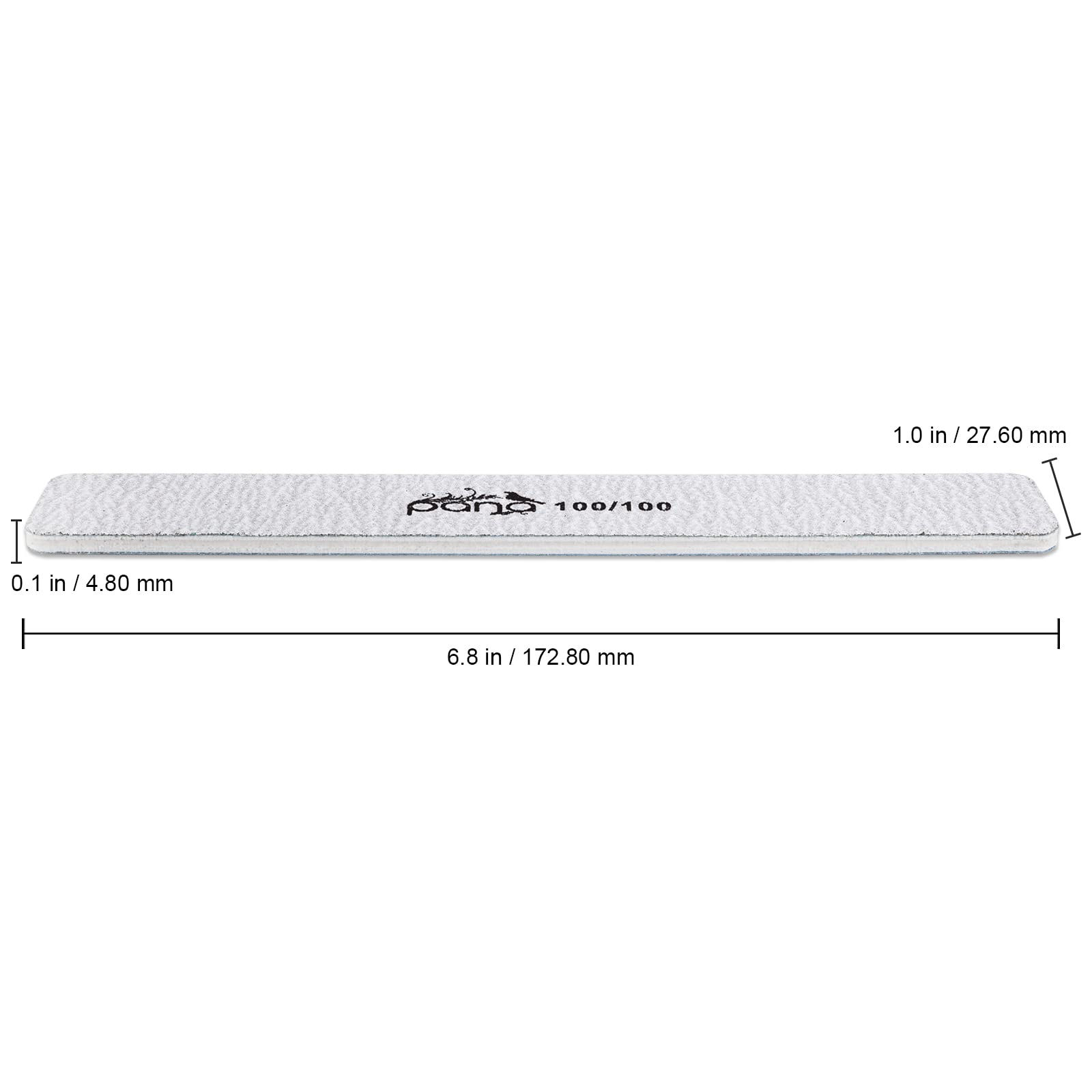 10Pcs Jumbo Size Pana Professional Double Sided Nail Files - Zebra, 100/100 Grit - Emery Board Nail Buffering File Manicure Pedi