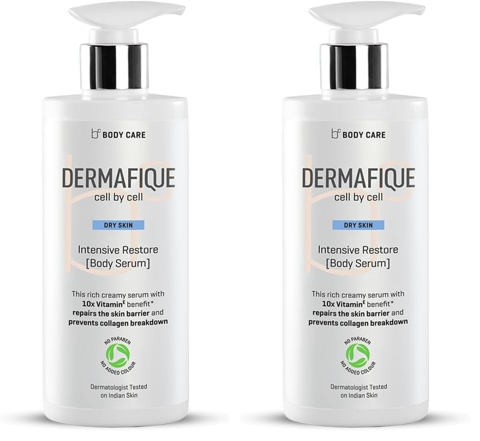 Dermafique Intensive Restore Body Lotion Serum With Vitamin E - 300Ml, Body Lotion For Dry Skin, With 10X Vitamin E Benefits & D