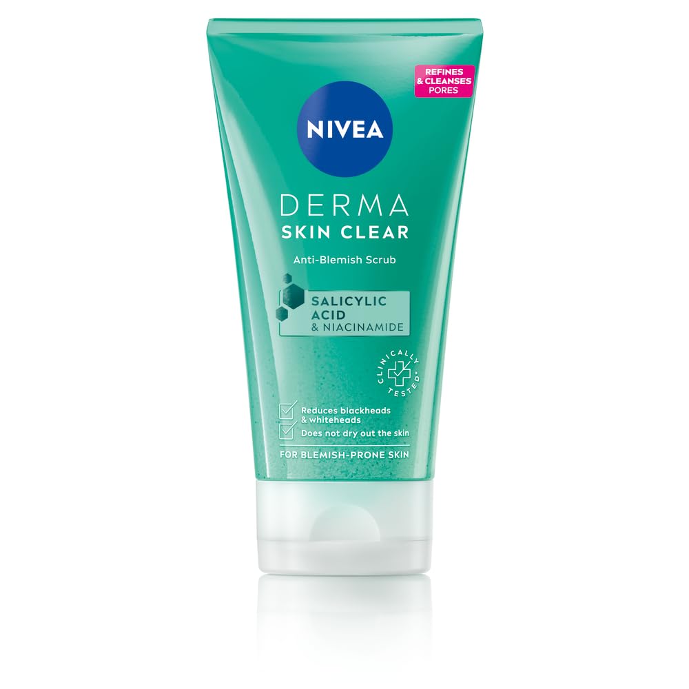 NIVEA Derma Skin Clear AntiBlemish Peeling 150 ml  Exfoliating Clarifying Gel with Salicylic Acid, Sea Salt & Niacinamide for 