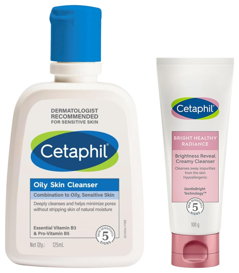 Cetaphil Oily Skin Cleanser Daily For Oily Acne Prone Skin Gentle Foaming 125Ml Brightness Reveal Creamy Cleanser 100 G Brighten